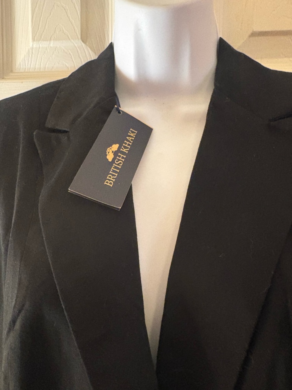 British Khaki Navy Blue Tailored Women's Blazer - Picture 2 of 5